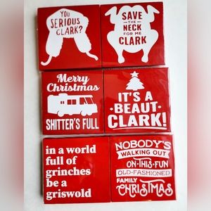 Set of 6 Christmas Vacation Signg 5"x5"